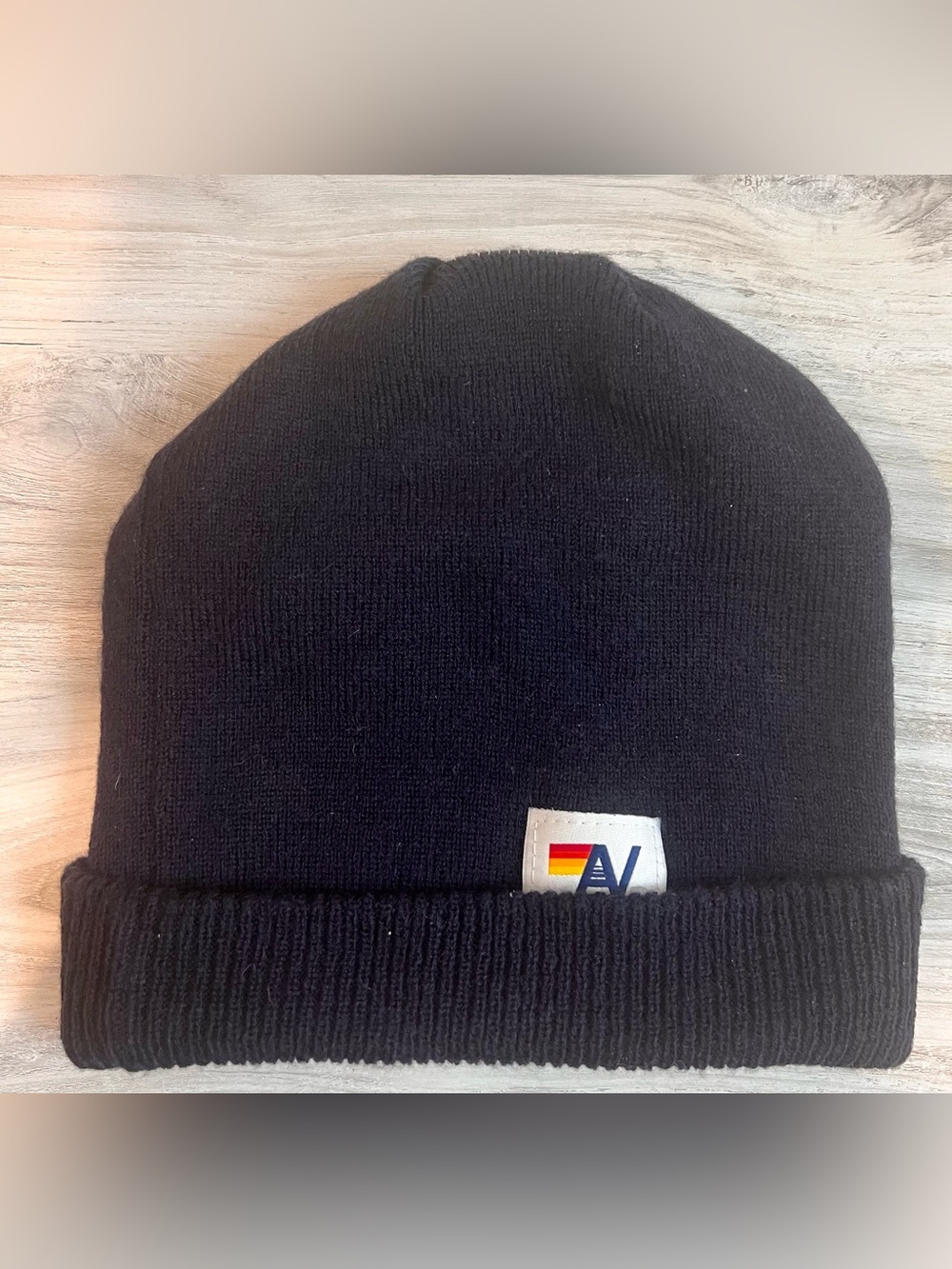 Aviator Nation Smiley Face Beanie Navy Blue Knit Made in California Unisex